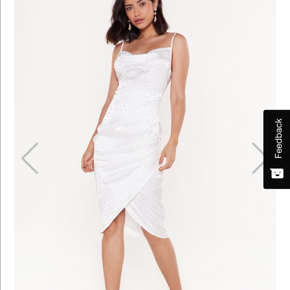 Nasty Gal white leopard print dress